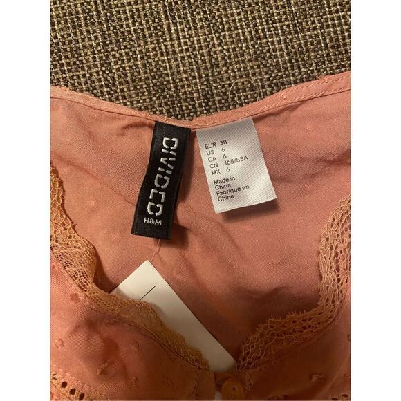 Divided Pink Button-Front Top - Picture 3 of 6